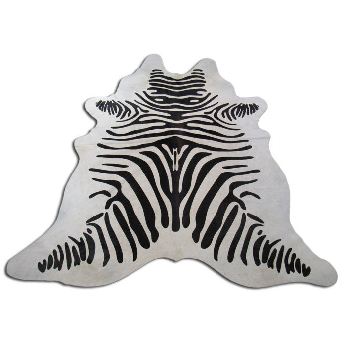 Everly Quinn Zebra Print Cowhide Rug Black Stripes & Reviews Wayfair